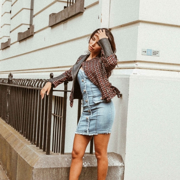 Ivory & Chain × {🆕🏷️} TWEED BIKER JACKET - Picture 3 of 6